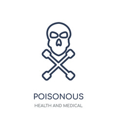 Poisonous icon. Poisonous linear symbol design from Health and Medical collection.