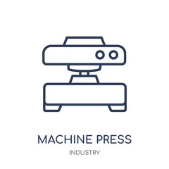 Machine press icon. Machine press linear symbol design from Industry collection.