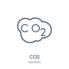 Co2 icon. Co2 linear symbol design from Industry collection.