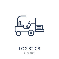 Obraz premium Logistics icon. Logistics linear symbol design from Industry collection.
