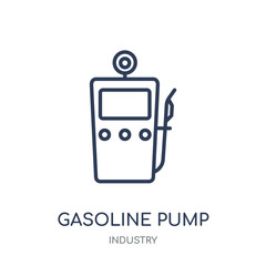 Gasoline pump icon. Gasoline pump linear symbol design from Industry collection.