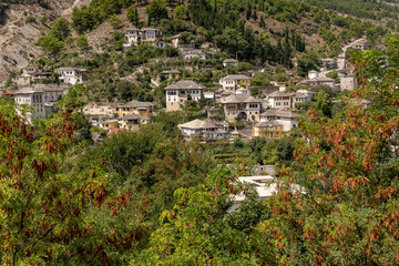 Fototapeta na wymiar Town Gjirokaster (Albania) - a view from the Ali Pasha's fortress