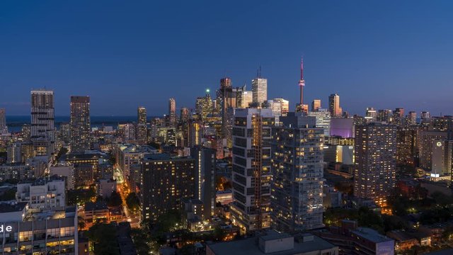 Day to Night City Skyline Timelapse Toronto Canada