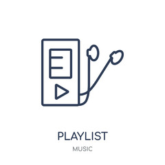 Playlist icon. Trendy Modern Simple Playlist linear symbol design from music collection.