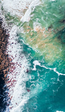 Aerial view of a rocky coast