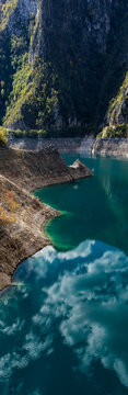 Drina river vertical panorama