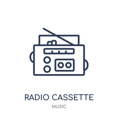 Radio cassette icon. Trendy Modern Simple Radio cassette linear symbol design from music collection.