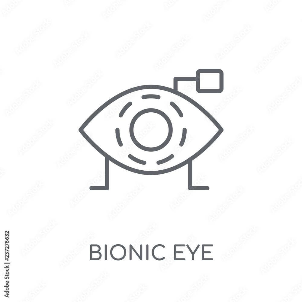 Poster bionic eye linear icon. modern outline bionic eye logo concept on white background from artificial i