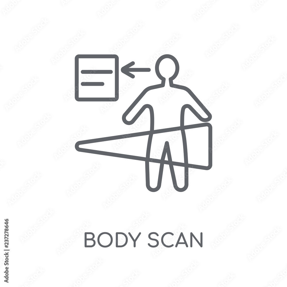 Poster body scan linear icon. modern outline body scan logo concept on white background from artificial int
