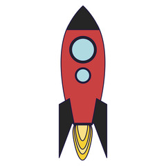 Rocket taking off symbol