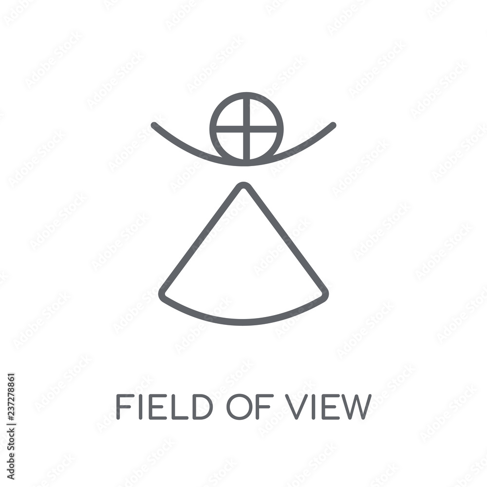 Poster field of view linear icon. modern outline field of view logo concept on white background from artifi