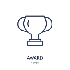 Award icon. Award linear symbol design from sport collection.