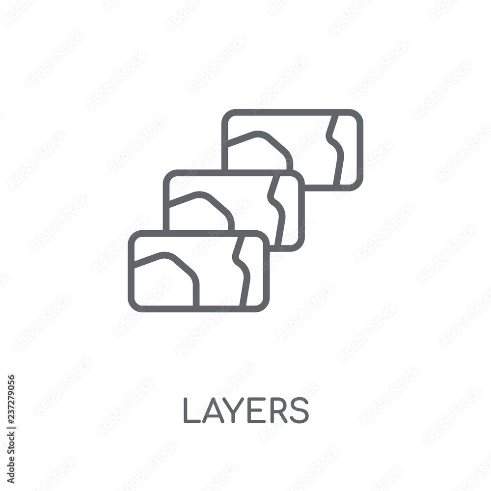 Poster layers linear icon. modern outline layers logo concept on white background from artificial intellege