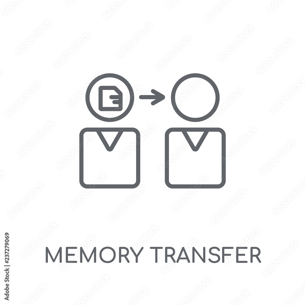 Poster memory transfer linear icon. modern outline memory transfer logo concept on white background from ar