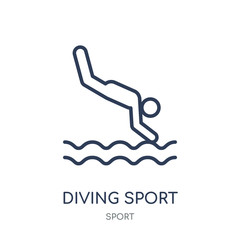 Diving sport icon. Diving sport linear symbol design from sport collection.