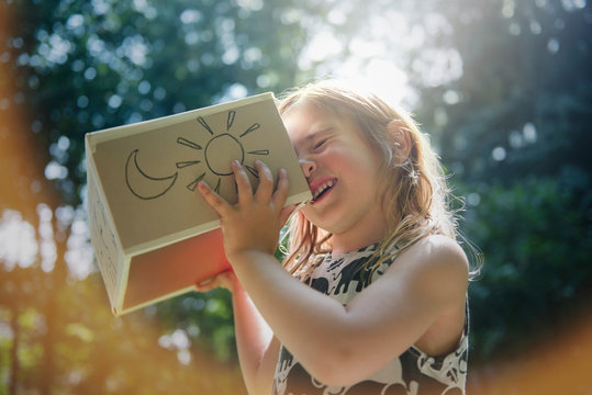 Little girl viewing solar eclipse