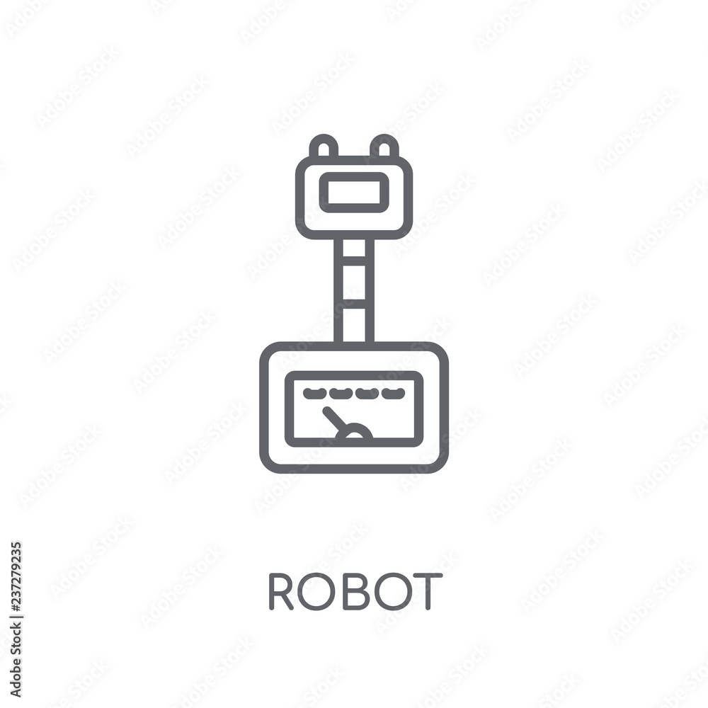 Poster robot linear icon. modern outline robot logo concept on white background from artificial intellegenc