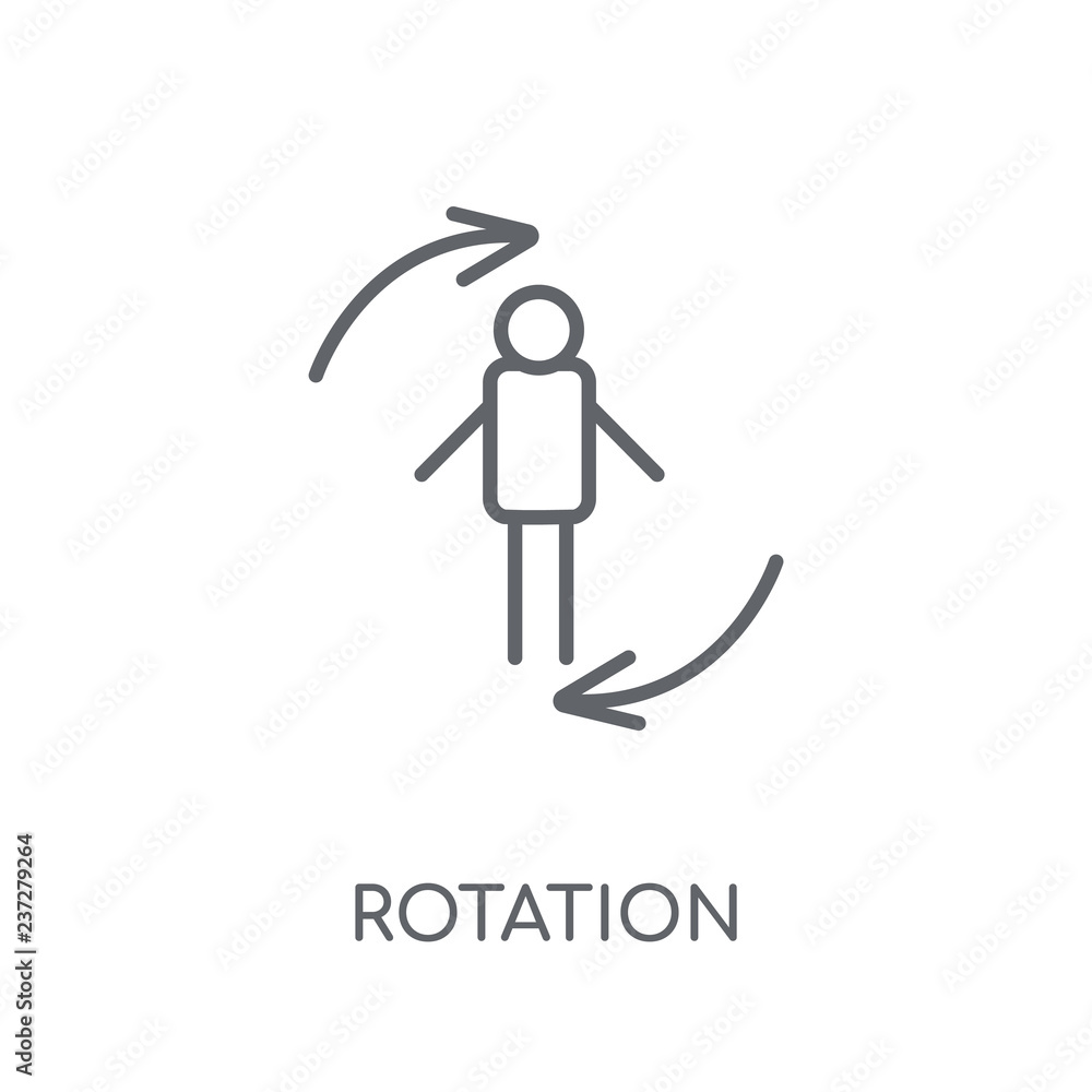 Poster rotation linear icon. modern outline rotation logo concept on white background from artificial intel