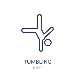 tumbling icon. tumbling linear symbol design from sport collection.
