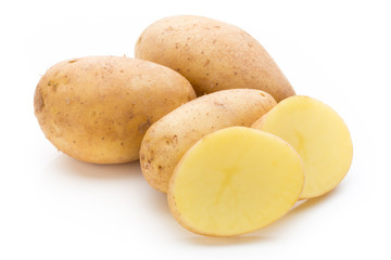 New potato isolated on the white background.