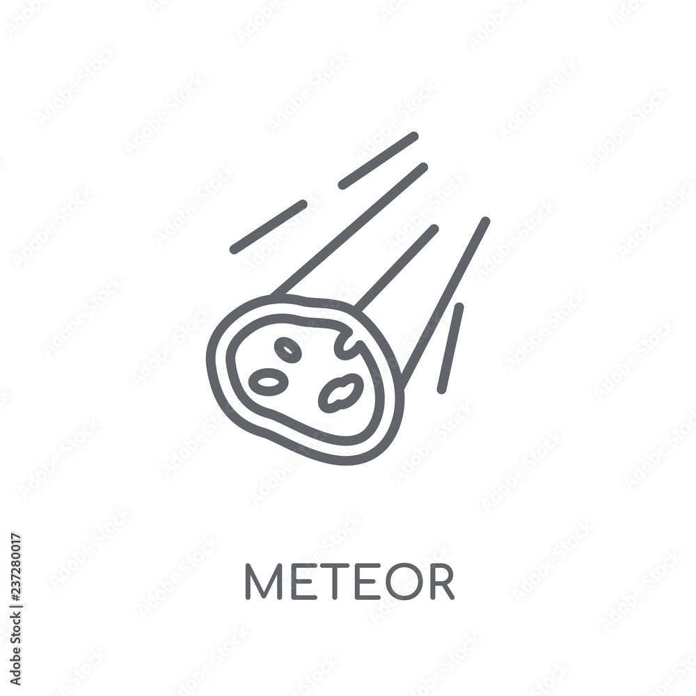 Poster meteor linear icon. modern outline meteor logo concept on white background from astronomy collection