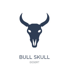 Bull skull icon. Trendy flat vector Bull skull icon on white background from Desert collection