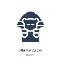 Obraz na płótnie Canvas Pharaoh icon. Trendy flat vector Pharaoh icon on white background from Desert collection