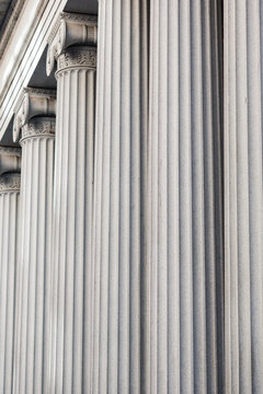 pillars on Wall Street in New York City