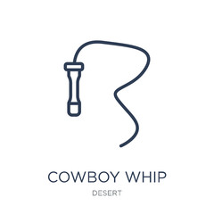 cowboy Whip icon. Trendy flat vector cowboy Whip icon on white background from Desert collection