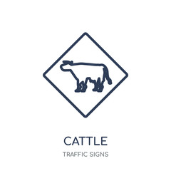 cattle sign icon. cattle sign linear symbol design from Traffic signs collection.