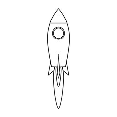 Rocket taking off symbol black and white