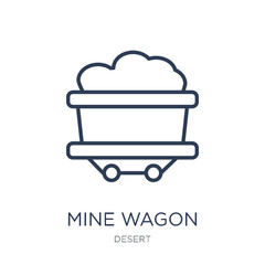 Mine Wagon icon. Trendy flat vector Mine Wagon icon on white background from Desert collection