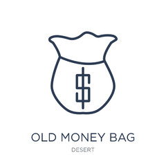 Old Money Bag icon. Trendy flat vector Old Money Bag icon on white background from Desert collection