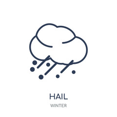 Hail icon. Hail linear symbol design from winter collection.