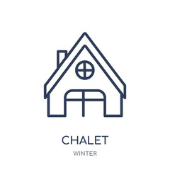 Chalet icon. Chalet linear symbol design from winter collection.