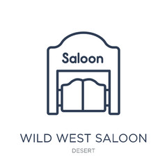 wild west Saloon icon. Trendy flat vector wild west Saloon icon on white background from Desert collection