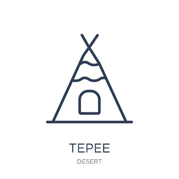Tepee icon. Trendy flat vector Tepee icon on white background from Desert collection