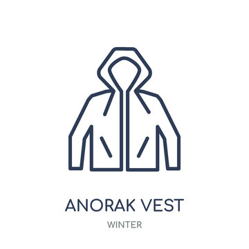 Anorak Vest icon. Anorak Vest linear symbol design from winter collection.