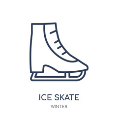 Ice skate icon. Ice skate linear symbol design from winter collection.