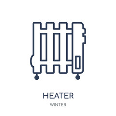 Heater icon. Heater linear symbol design from winter collection.