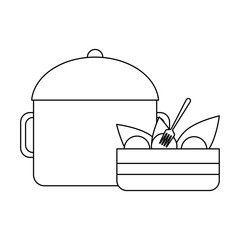 Delicious food concept black and white