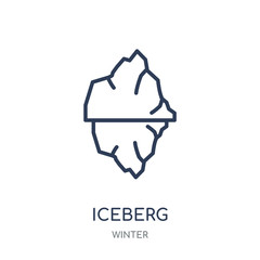 Iceberg icon. Iceberg linear symbol design from winter collection.