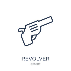Revolver icon. Trendy flat vector Revolver icon on white background from Desert collection