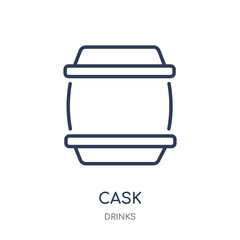 Cask icon. Cask linear symbol design from drinks collection.