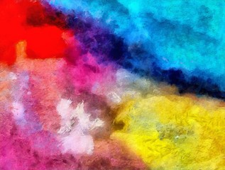 Impression color mix abstract texture art. Artistic bright background. Oil painting artwork. Modern style graphic wallpaper. Large strokes of paint. Colorful pattern for design work or wallpaper.