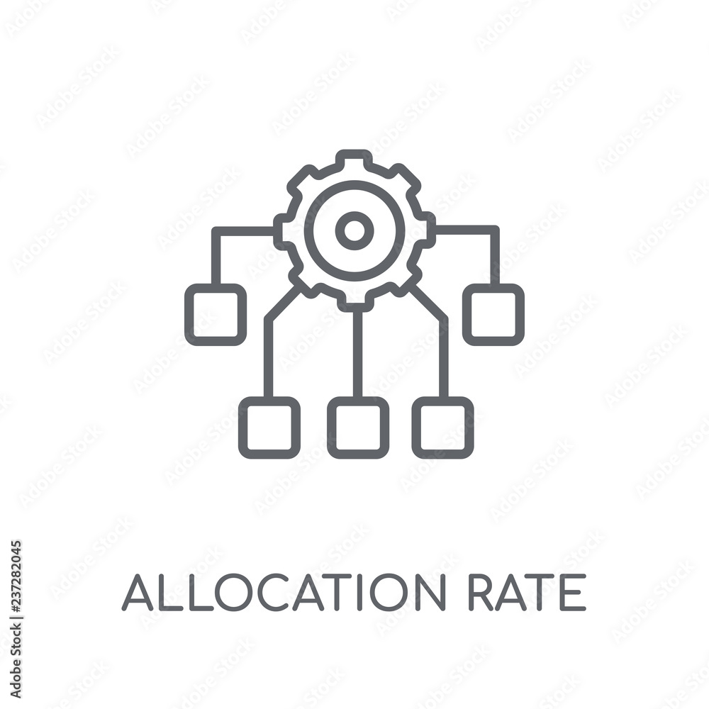 Poster allocation rate linear icon. modern outline allocation rate logo concept on white background from bu