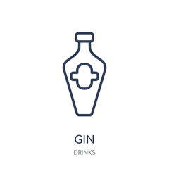 Gin icon. Gin linear symbol design from drinks collection.