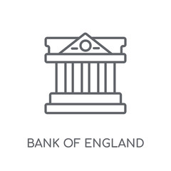 Bank of England linear icon. Modern outline Bank of England logo concept on white background from business collection