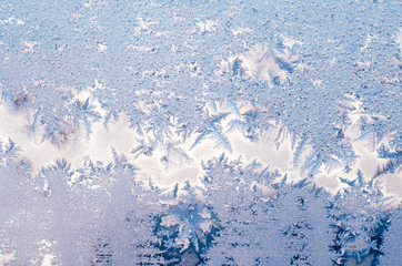 Abstract frosty pattern on glass, background texture