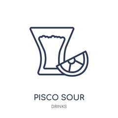 Fototapeta na wymiar Pisco Sour icon. Pisco Sour linear symbol design from drinks collection.